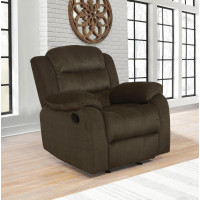 Coaster Furniture 601883 Rodman Upholstered Glider Recliner Chocolate